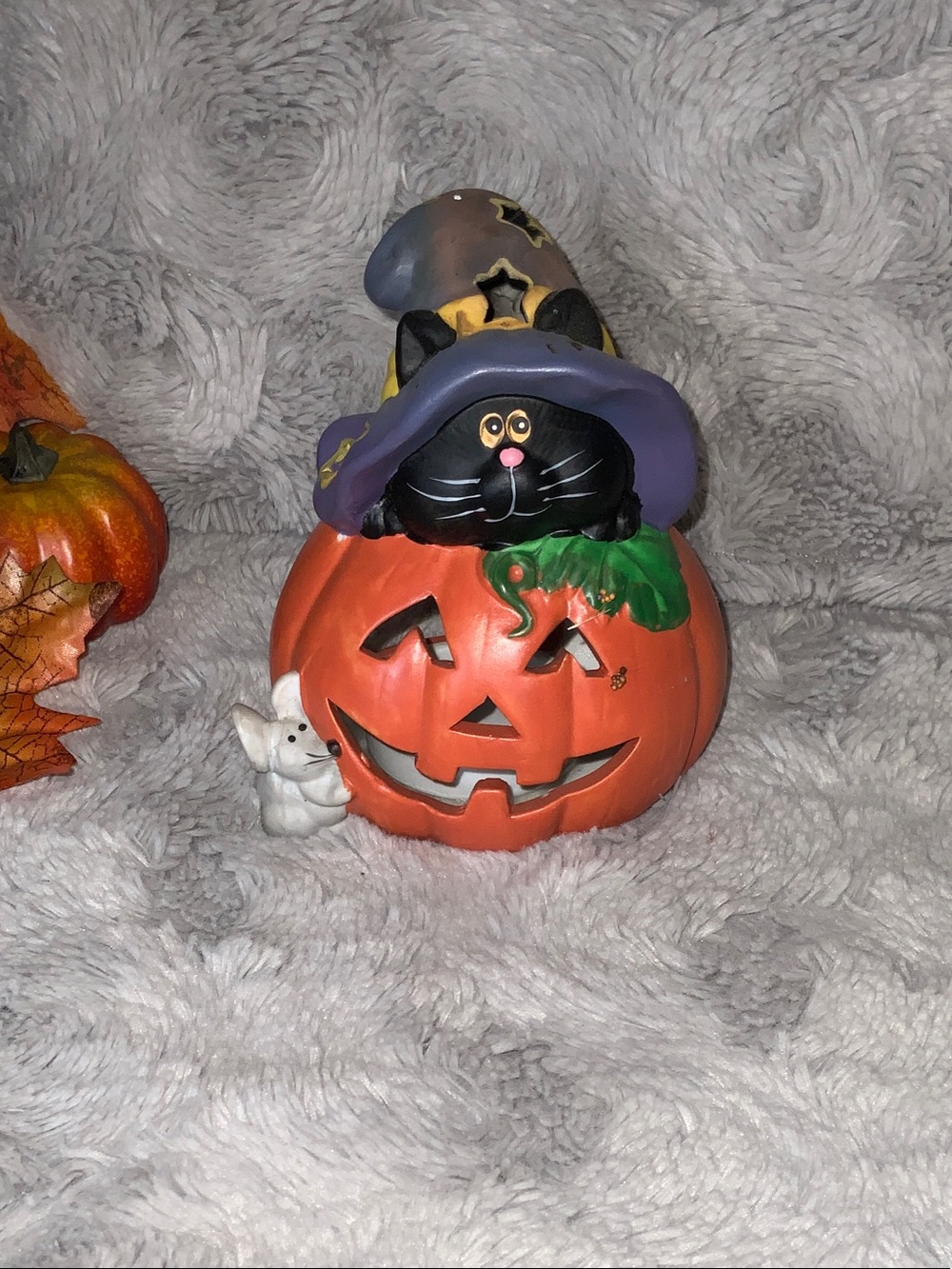 🎃Halloween Pumpkin Cat Costume Hat Candle Warmer🍂👀